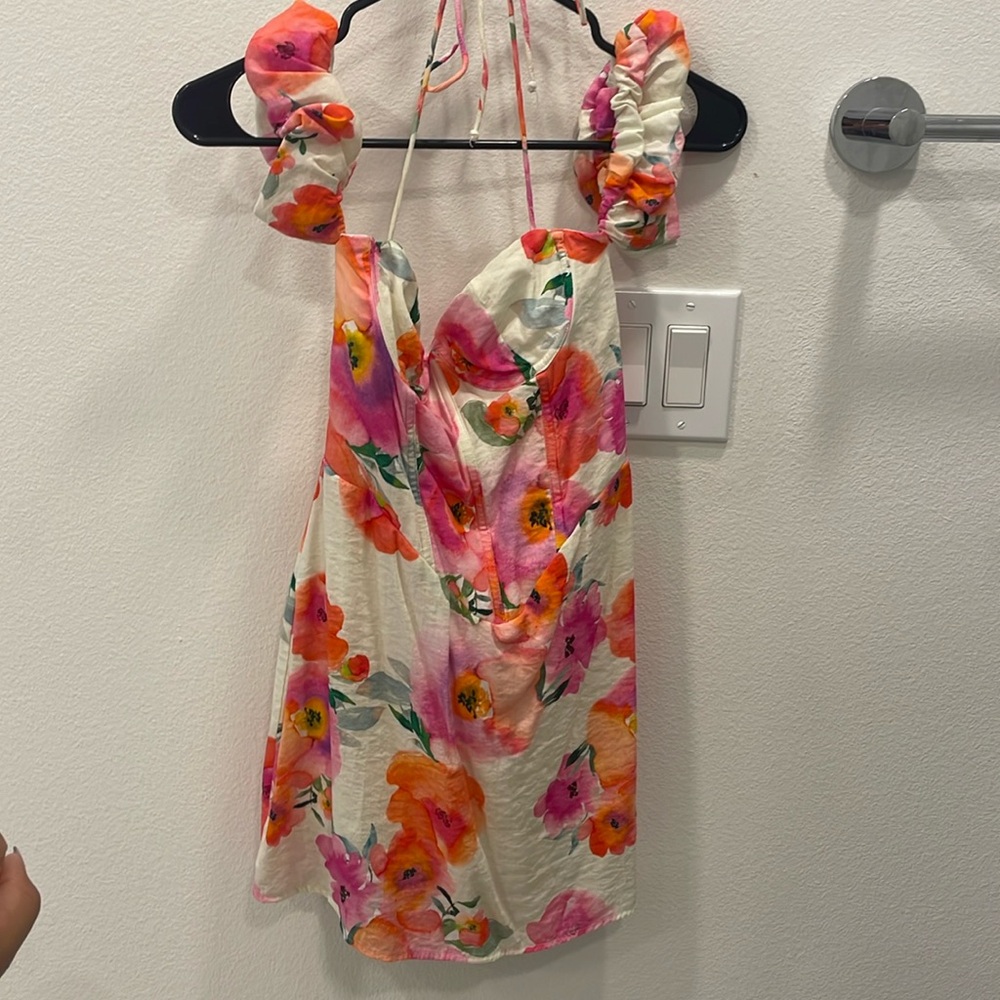 White fox floral dress